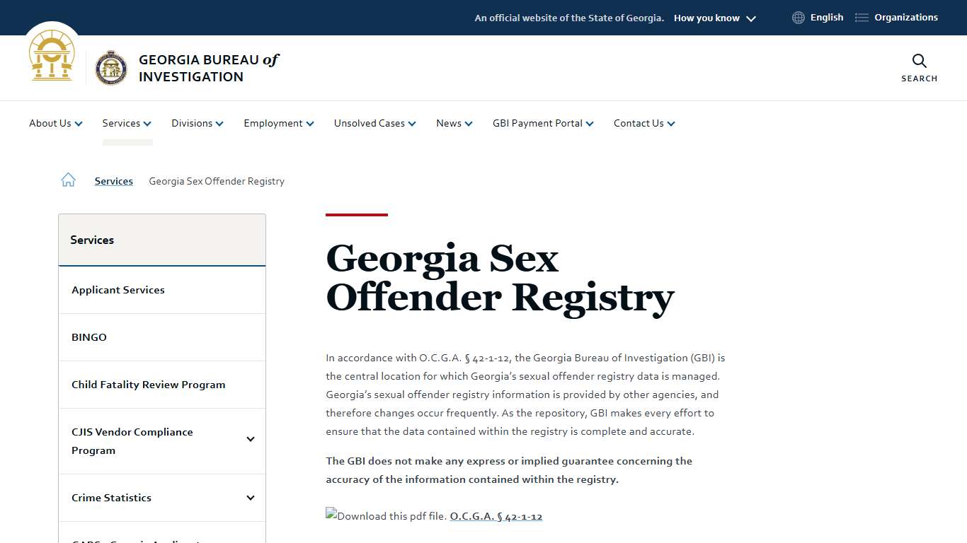 Georgia Sex Offender Registry | Georgia Bureau of Investigation